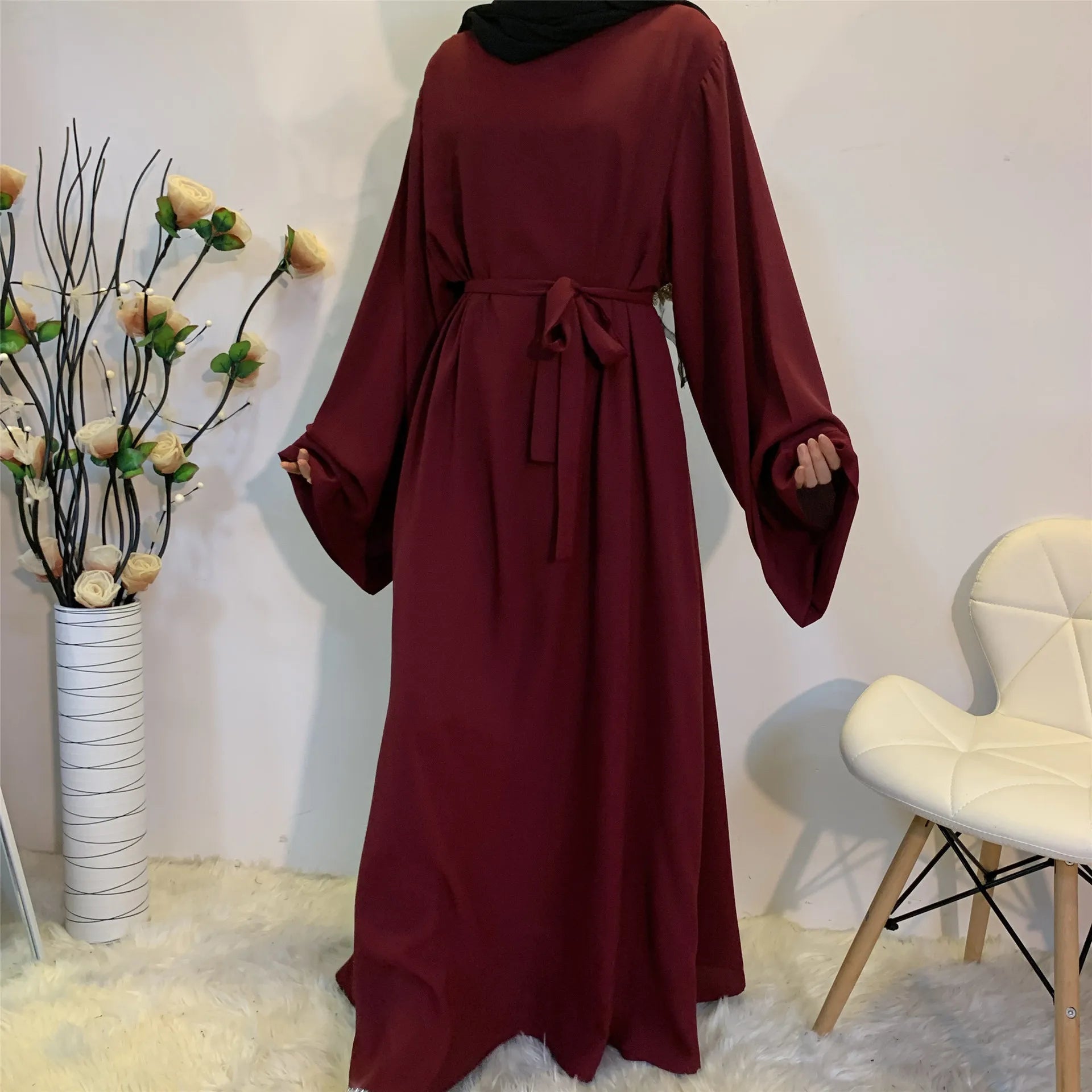 Dubai Elegant Long Abaya with Sash