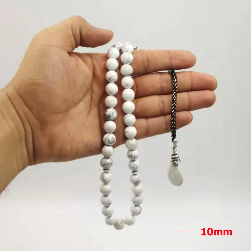 Howlite Stone Tasbih 99 Bead Misbaha with Marble Effect