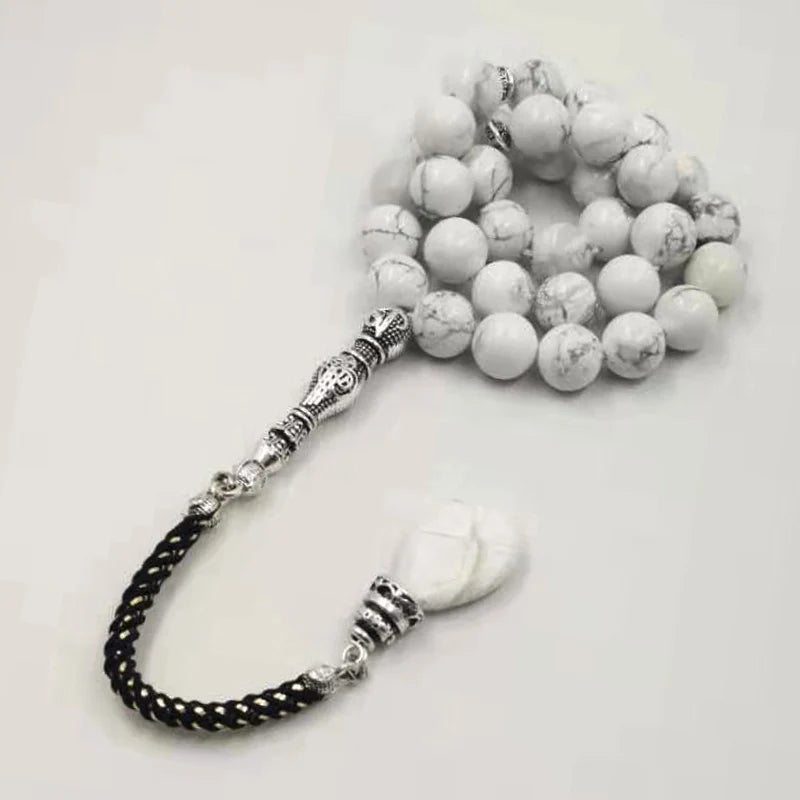 Howlite Stone Tasbih 99 Bead Misbaha with Marble Effect