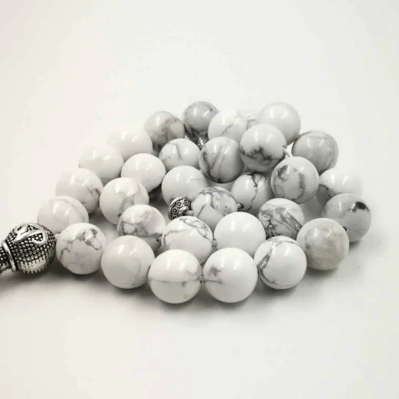 Howlite Stone Tasbih 99 Bead Misbaha with Marble Effect