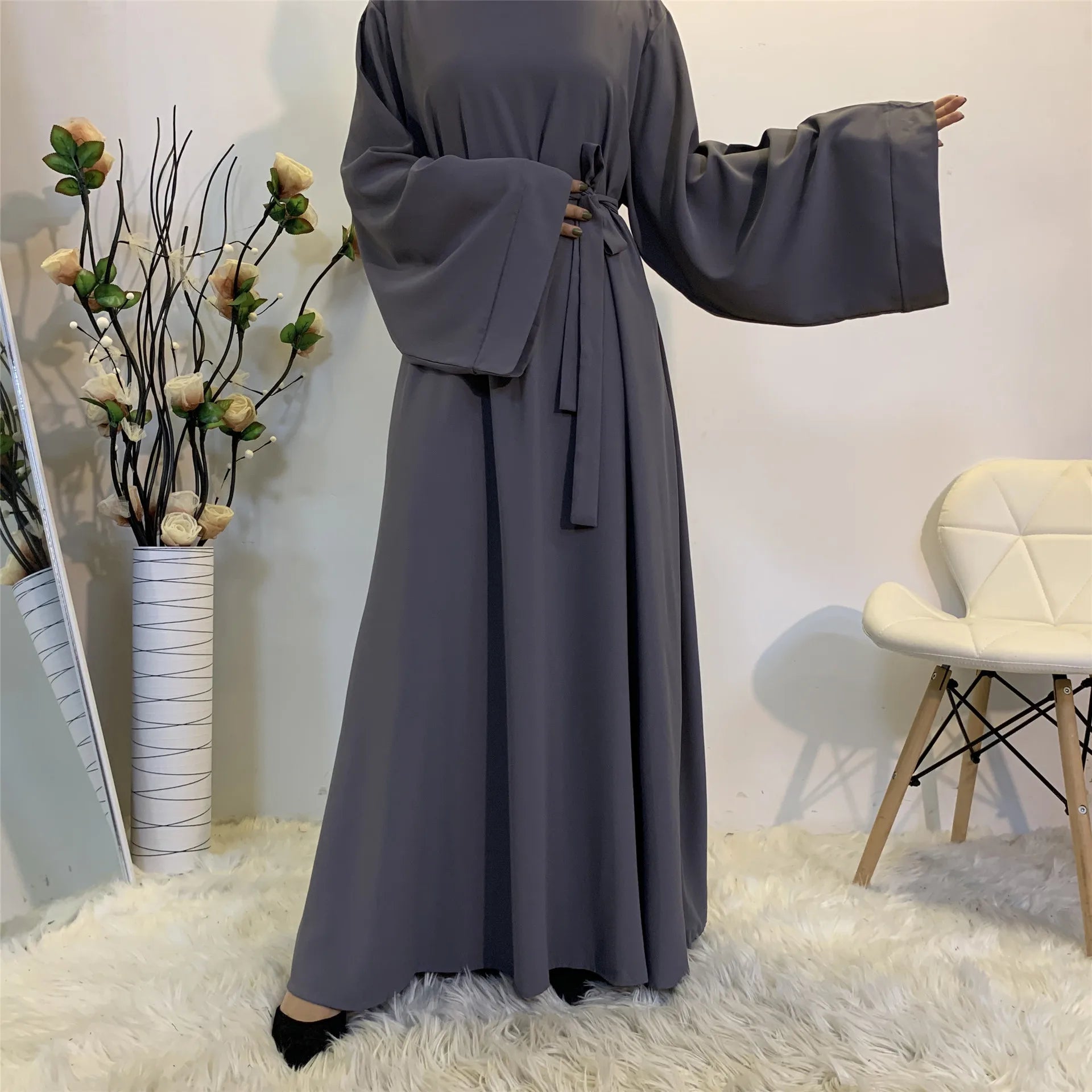 Dubai Elegant Long Abaya with Sash