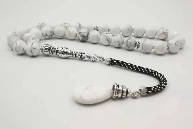 Howlite Stone Tasbih 99 Bead Misbaha with Marble Effect