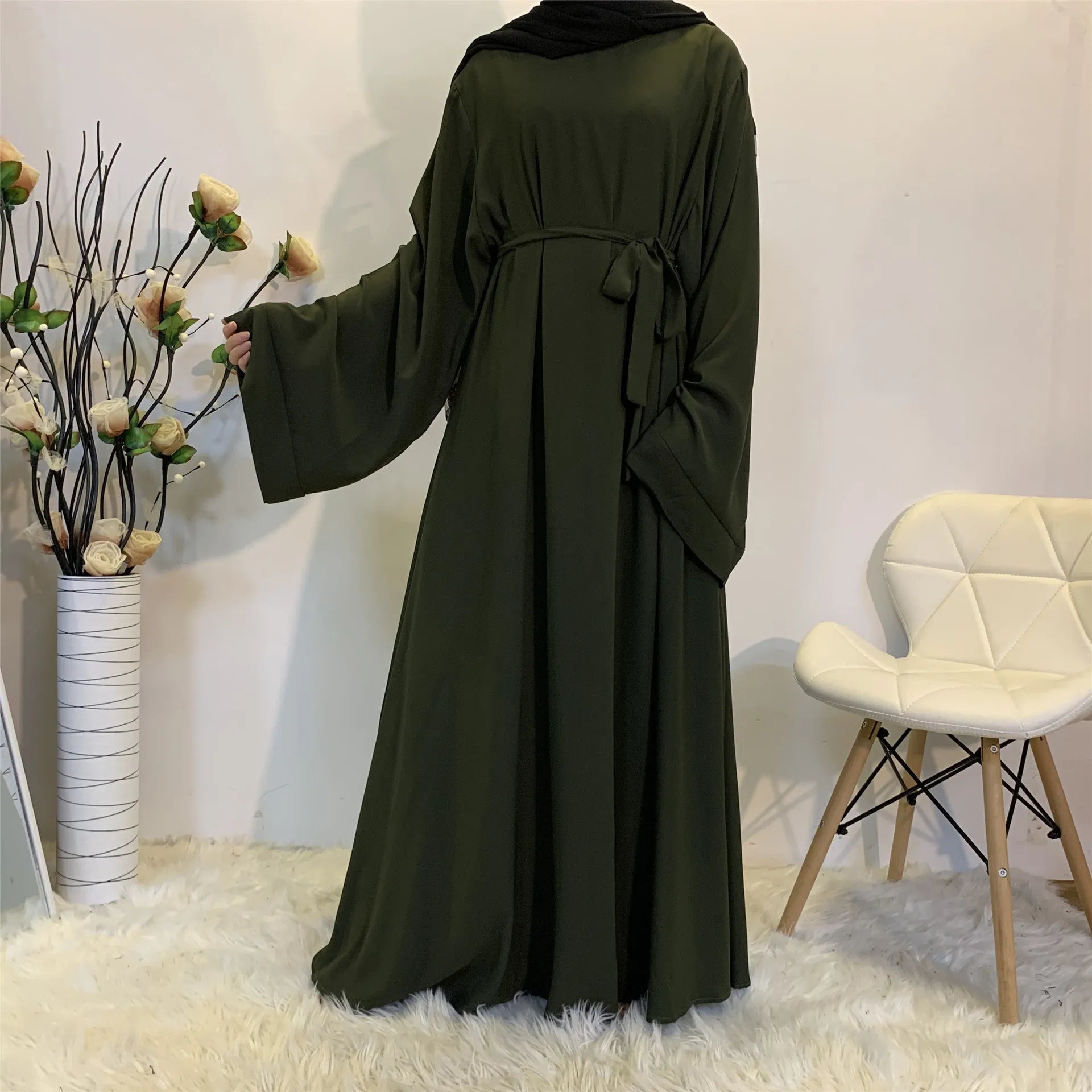 Dubai Elegant Long Abaya with Sash