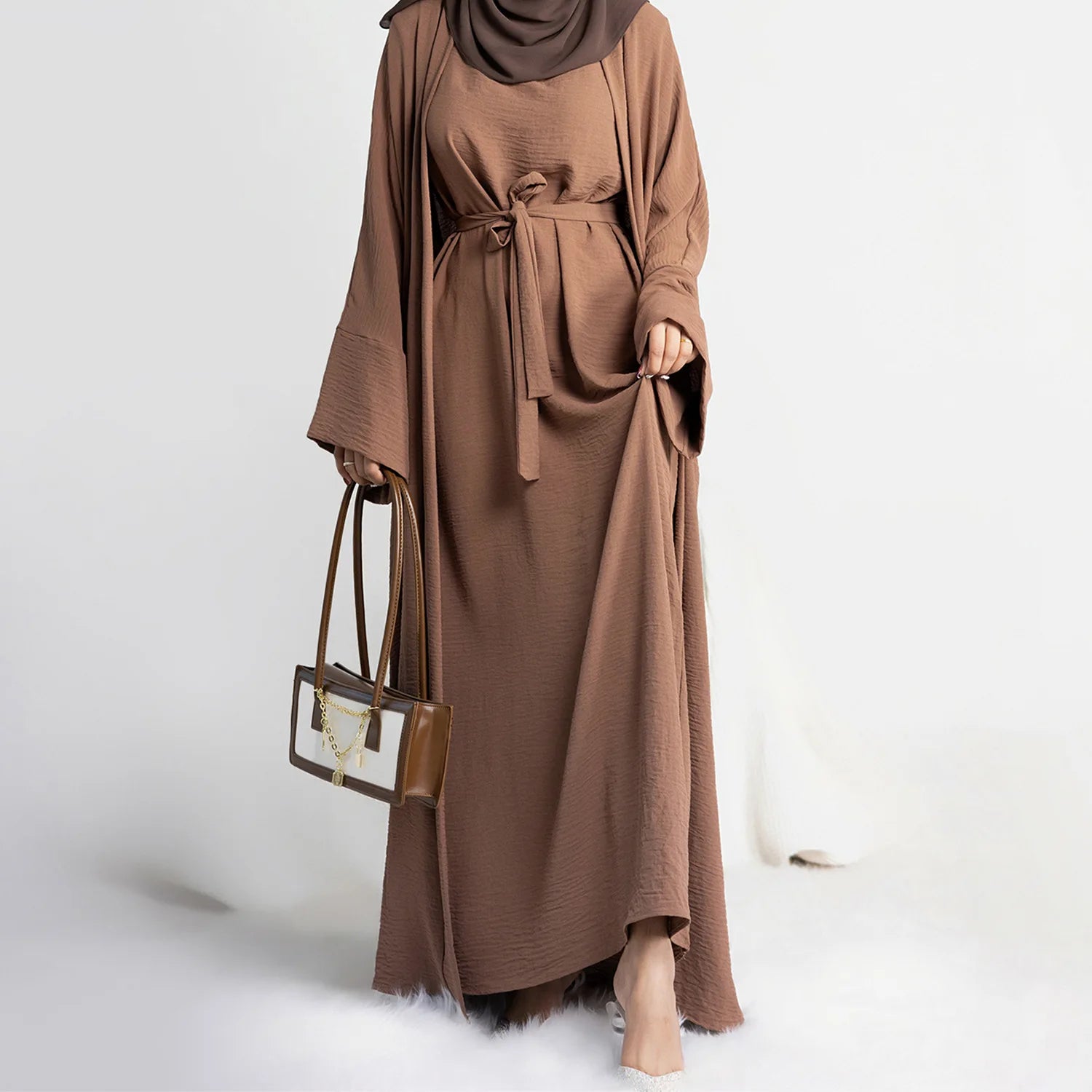 Dubai Two-Piece Abaya Set: Elegant Prayer Garment for 2024