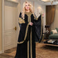 Elegant Two-Piece Gold Embroidered Kaftan Set