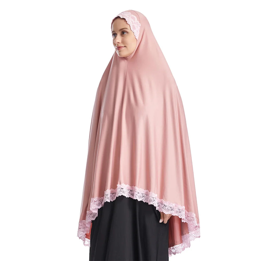 Long Khimar Eid Prayer Gown: Elegant Overhead Turban