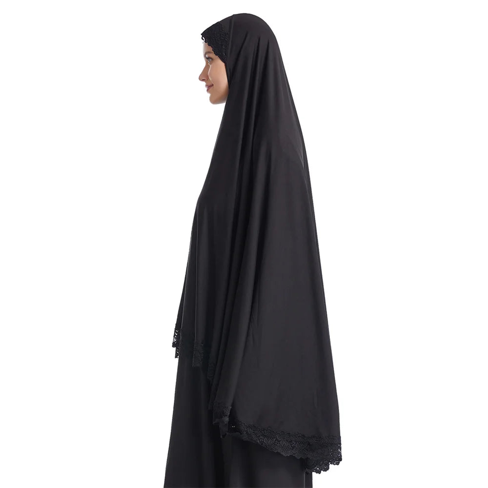 Long Khimar Eid Prayer Gown: Elegant Overhead Turban