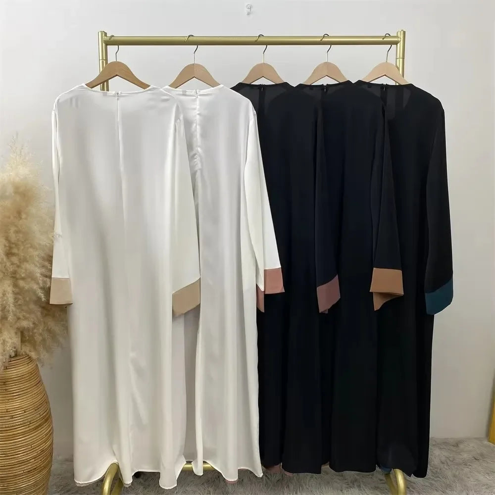 Dubai Contrast Abaya Set:  For Ramadan & Special Occasions