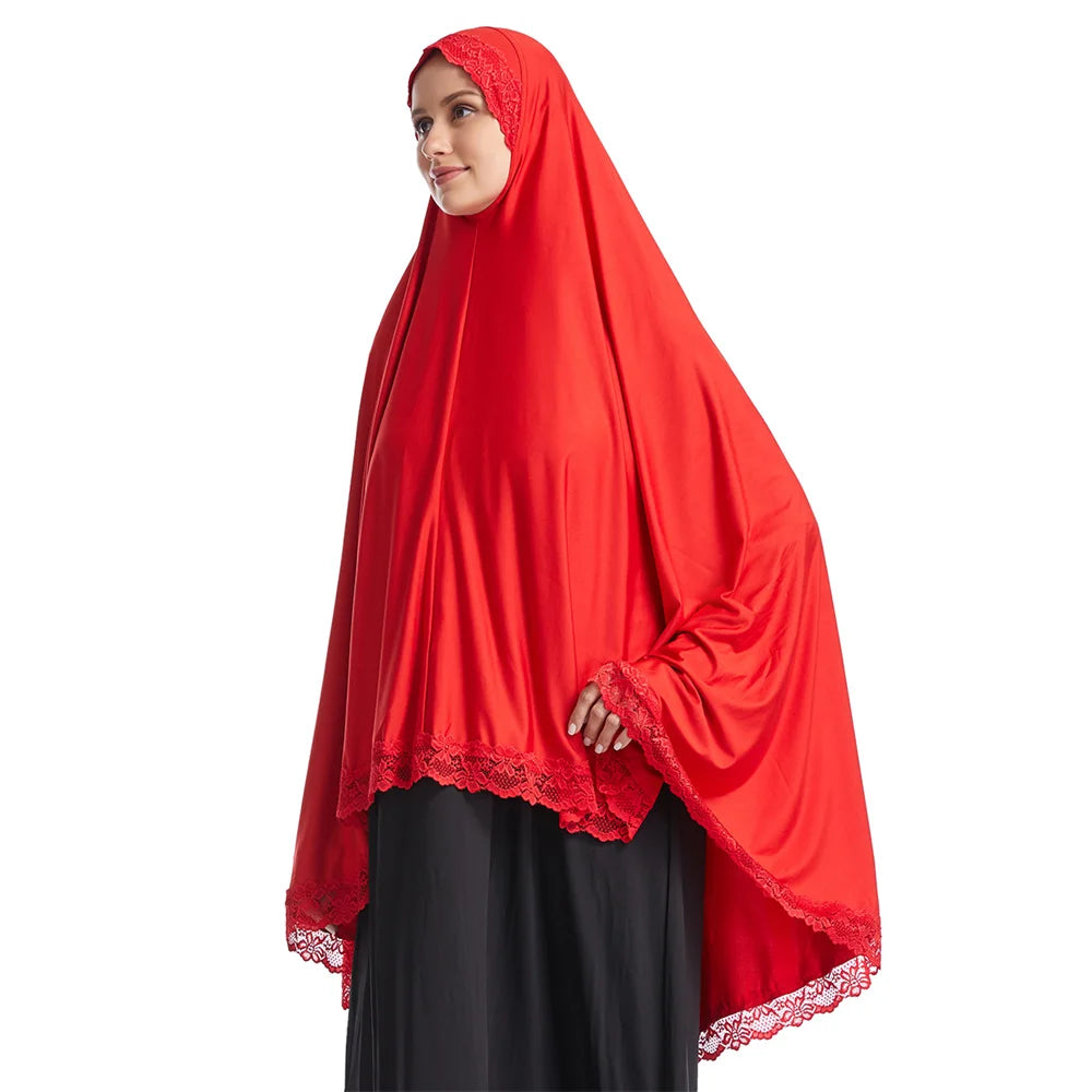 Long Khimar Eid Prayer Gown: Elegant Overhead Turban