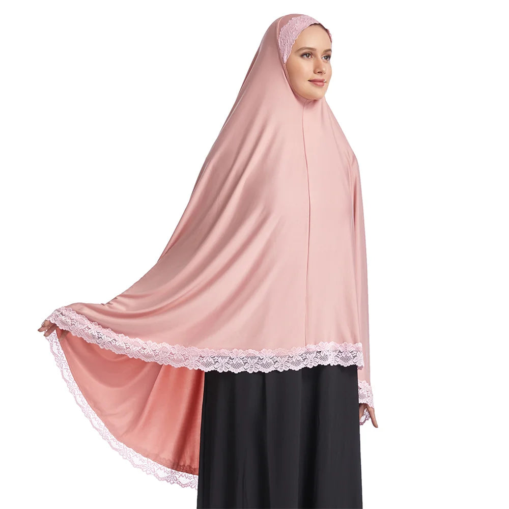 Long Khimar Eid Prayer Gown: Elegant Overhead Turban