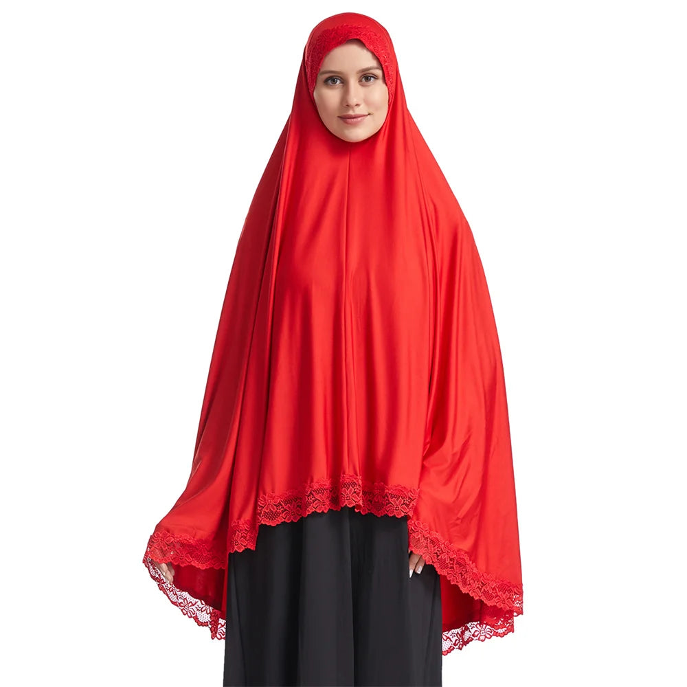 Long Khimar Eid Prayer Gown: Elegant Overhead Turban