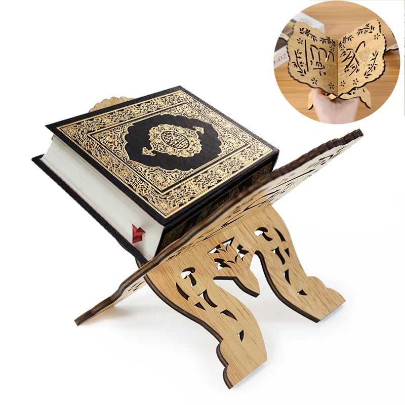 Eid Mubarak Wooden Quran Display Rack