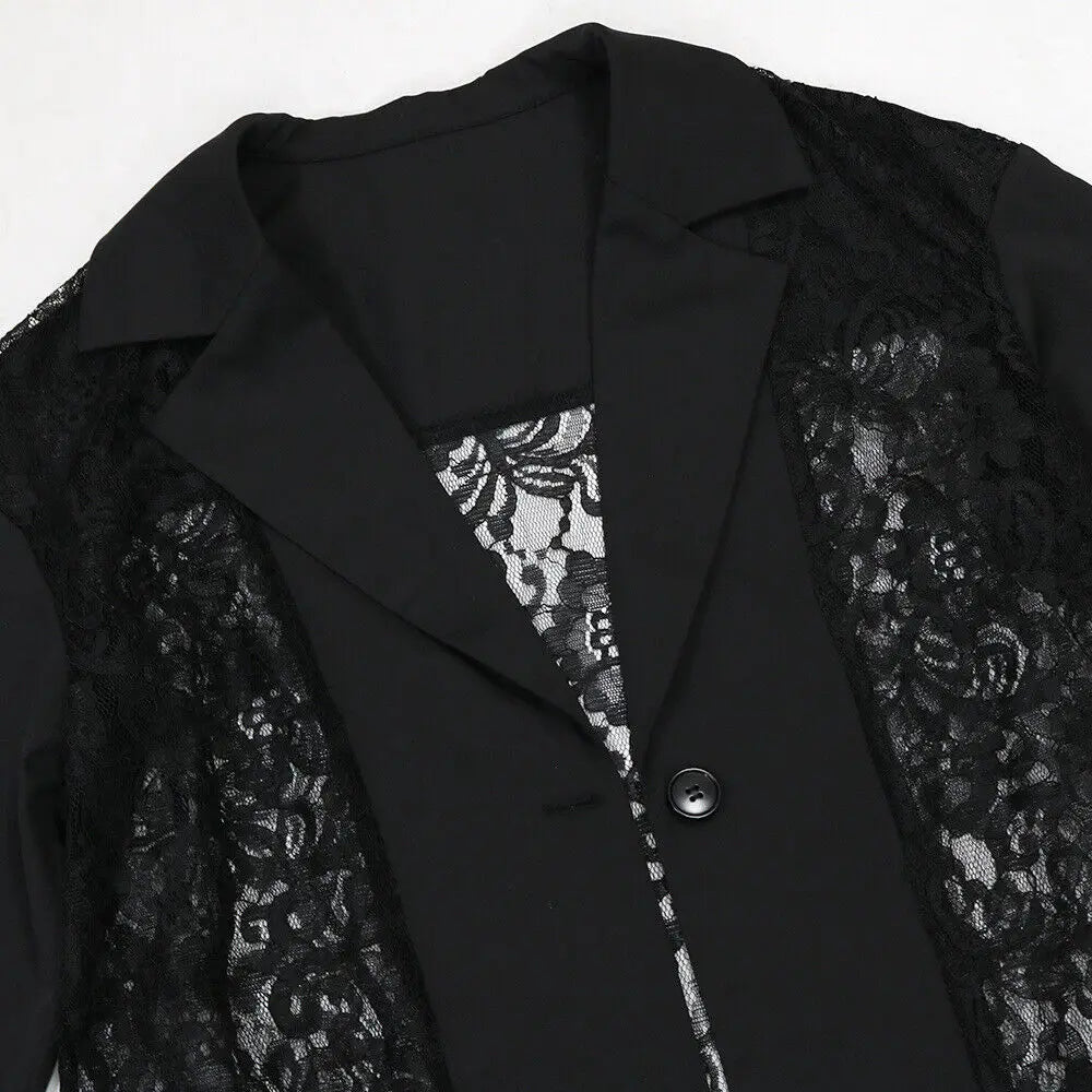 Black Lace Eid Abaya Cardigan