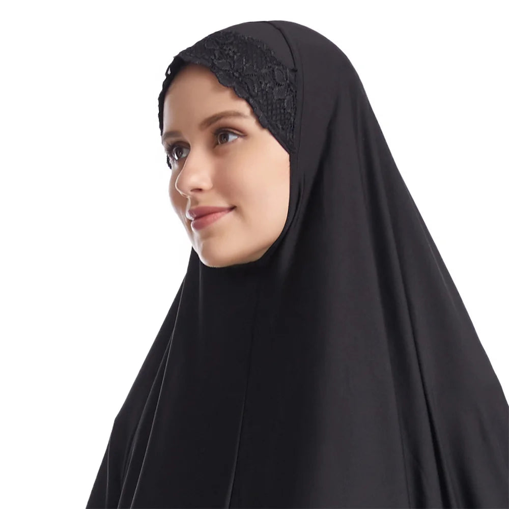 Long Khimar Eid Prayer Gown: Elegant Overhead Turban