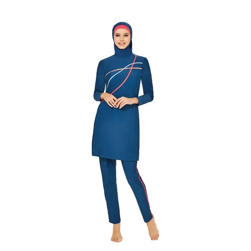 Modest Long Sleeve Burkini Swimwear with Hijab