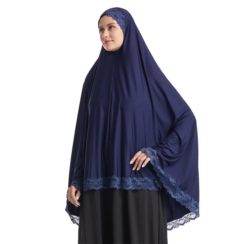 Long Khimar Eid Prayer Gown: Elegant Overhead Turban