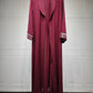 Moroccan-Inspired Floral Embroidery Open Abaya