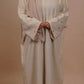 Heart Embellished Open Linen Abaya