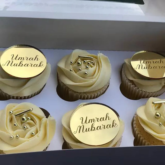 Umrah Mubarak Cupcake Toppers – 10-Piece Set