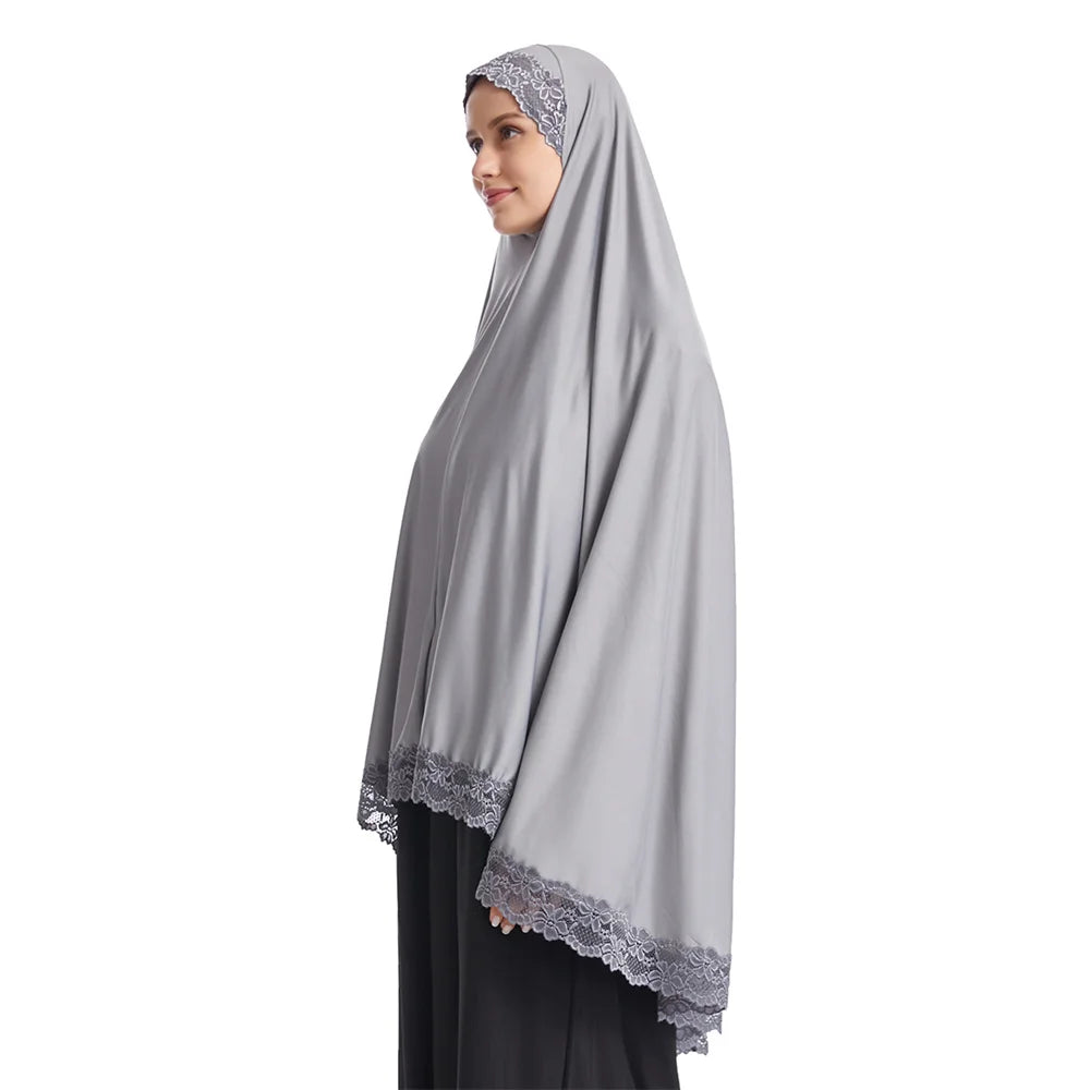 Long Khimar Eid Prayer Gown: Elegant Overhead Turban