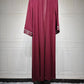 Moroccan-Inspired Floral Embroidery Open Abaya