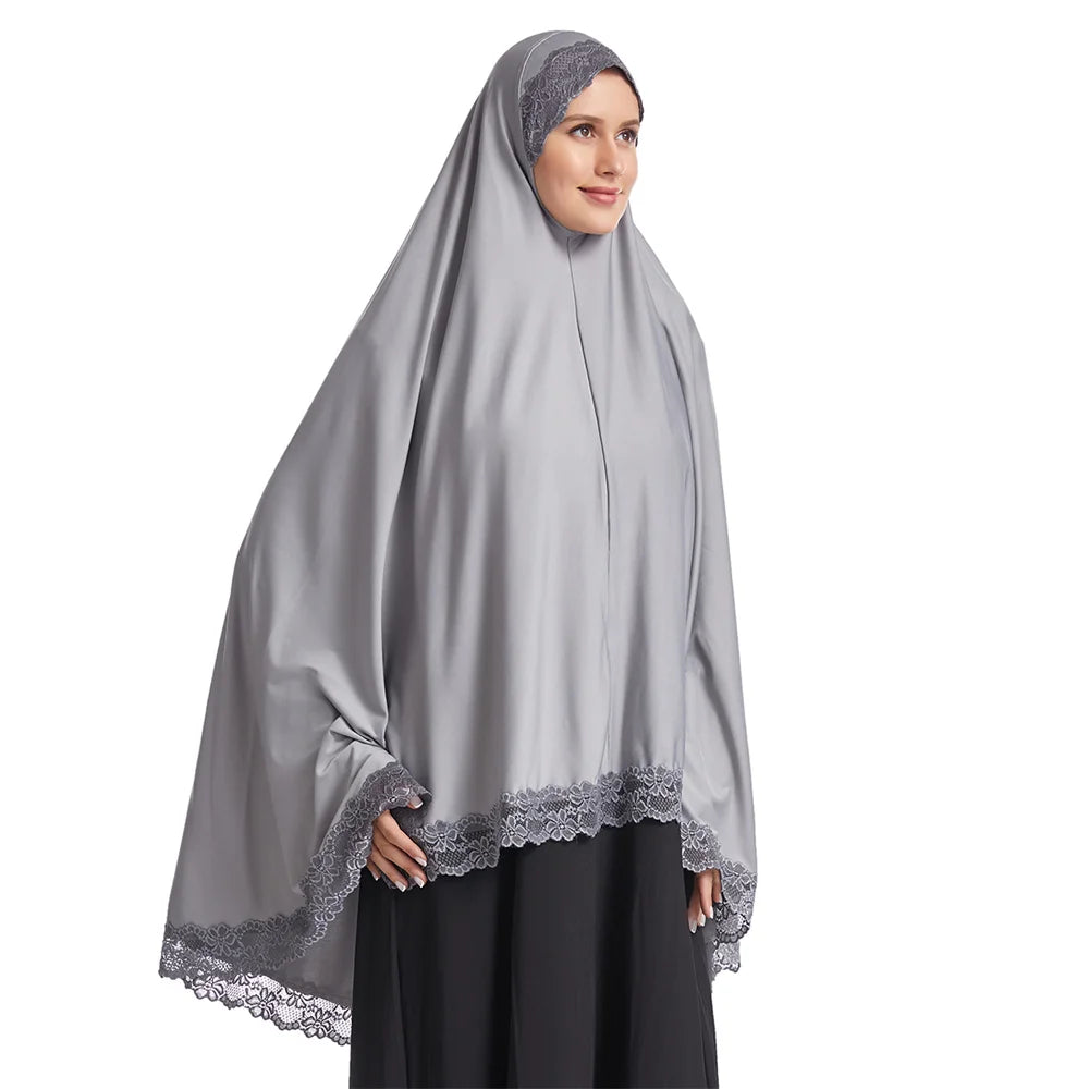 Long Khimar Eid Prayer Gown: Elegant Overhead Turban