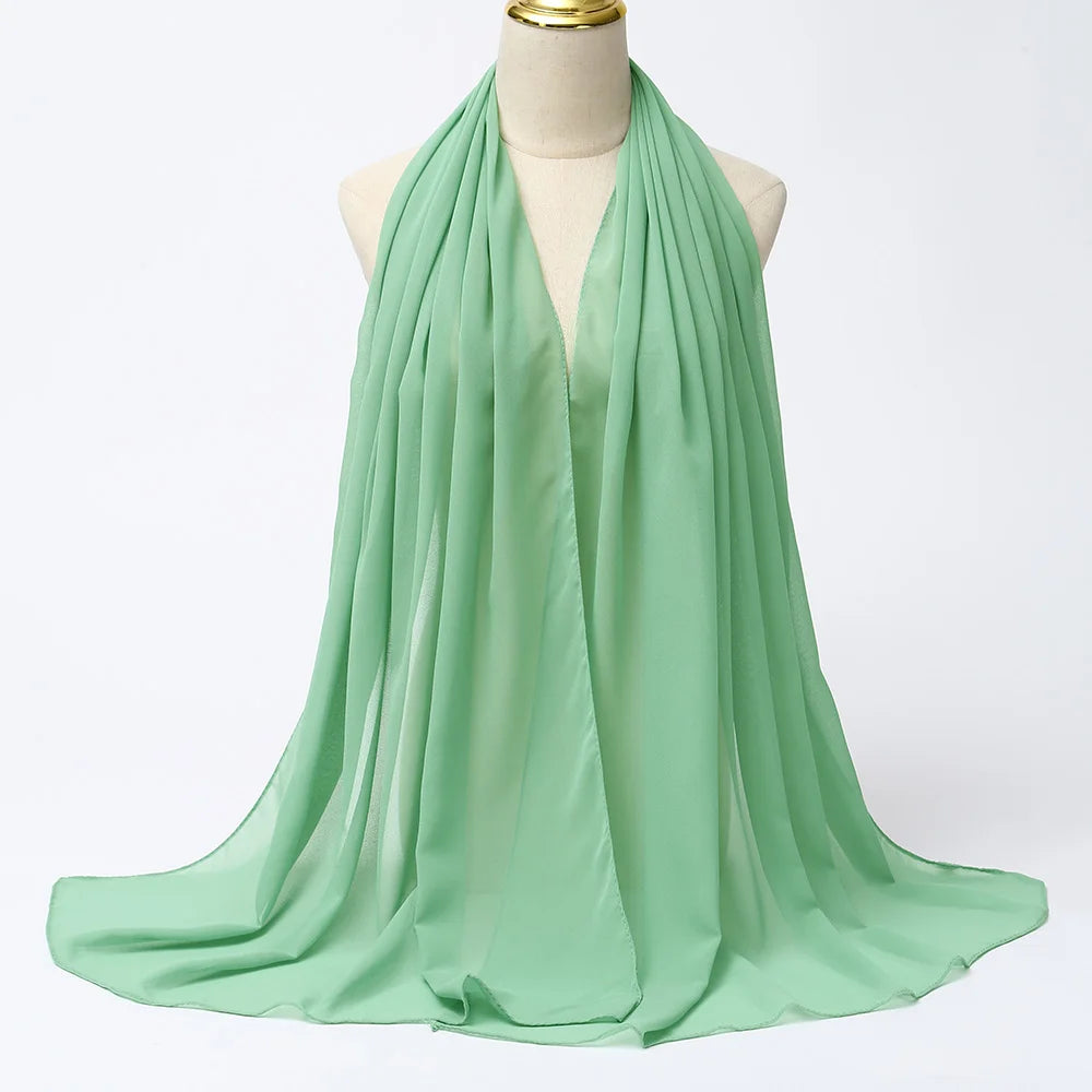 Elegant Chiffon Hijab – Long Solid Color Wrap