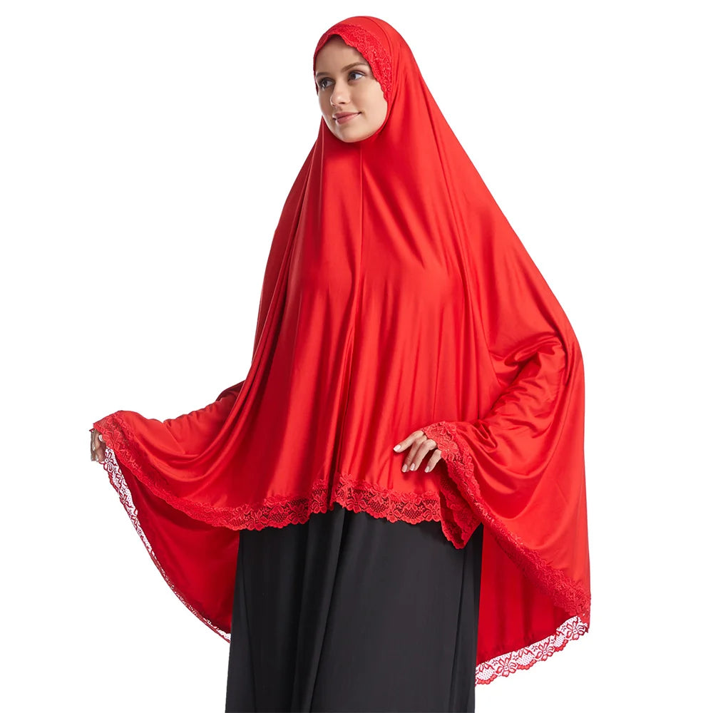 Long Khimar Eid Prayer Gown: Elegant Overhead Turban