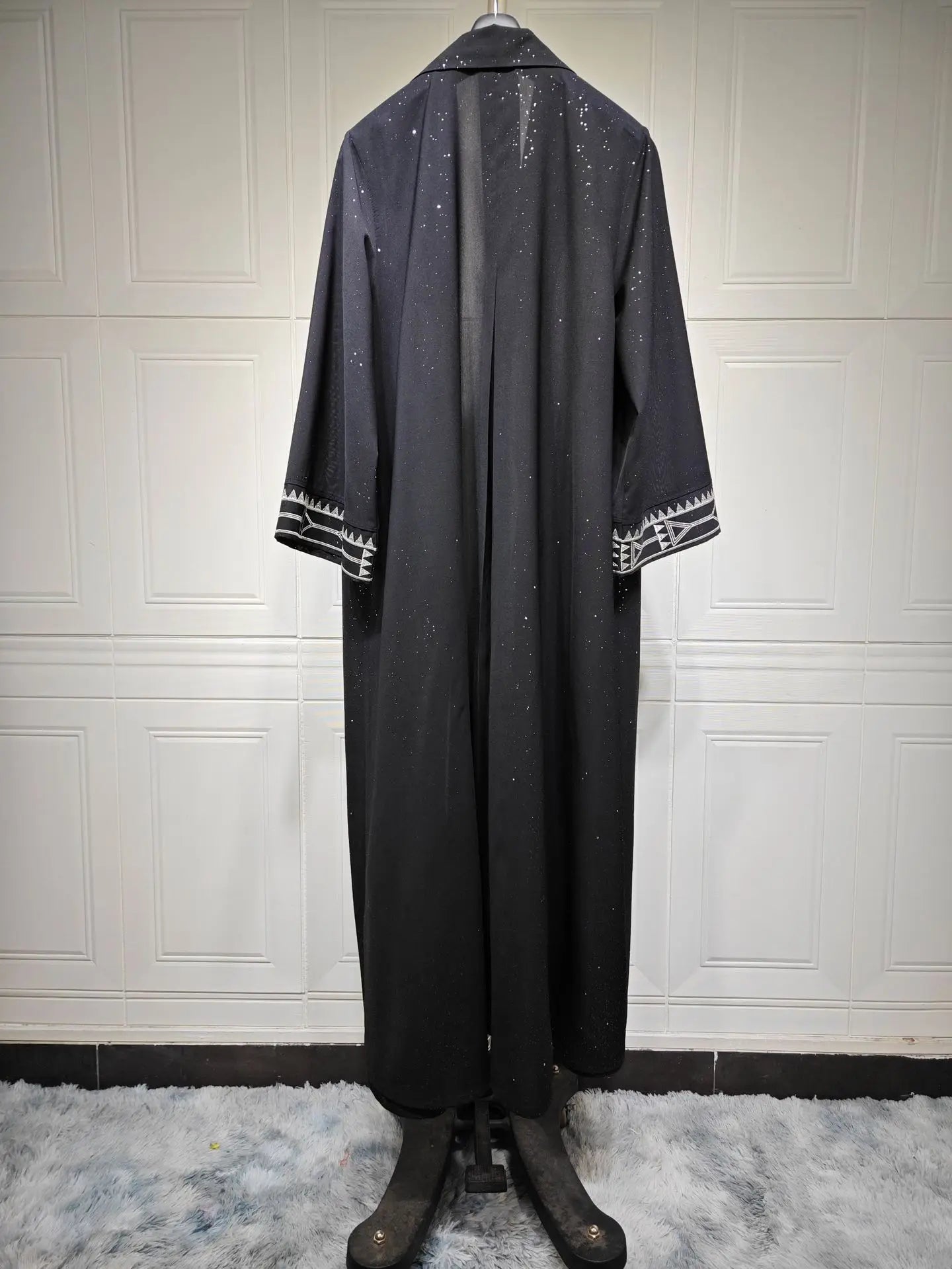 Moroccan-Inspired Floral Embroidery Open Abaya