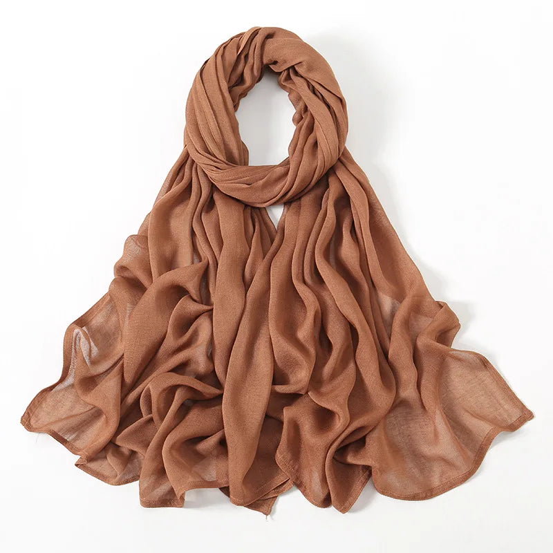 Thin Plain Viscose Rayon Hijab Scarf