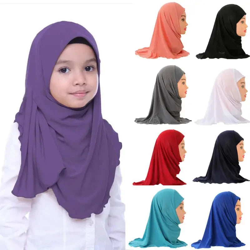 Soft Stretch Hijab for Girls – Ages 2-7