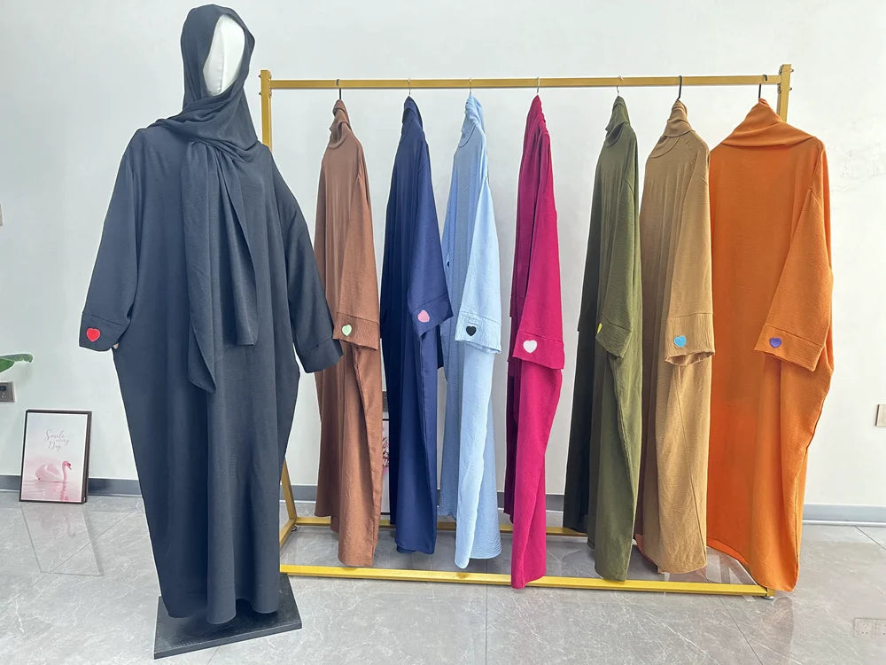 Embroidered Love Style Modest Abaya