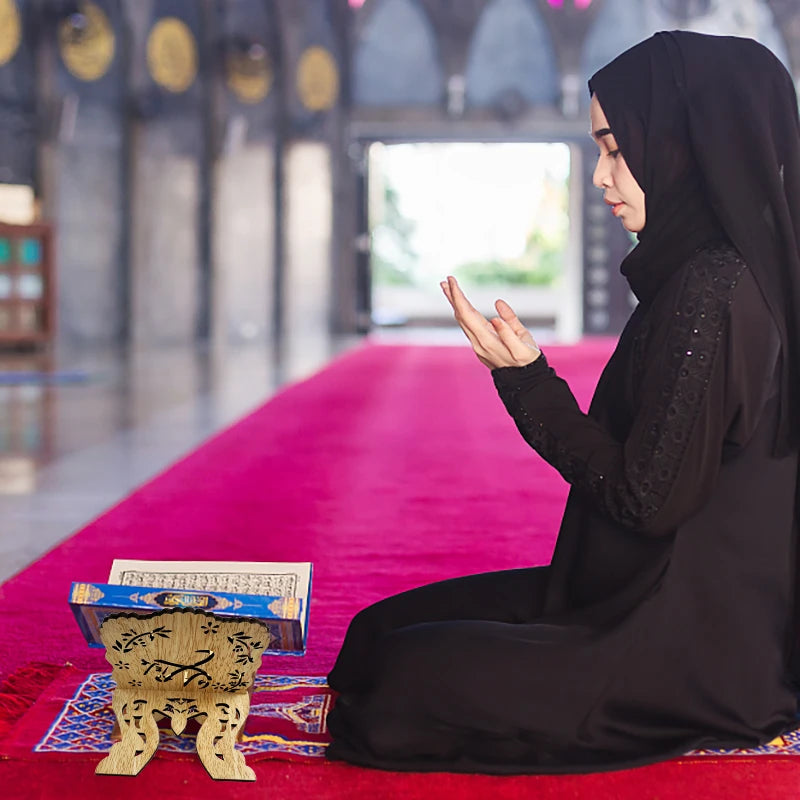 Eid Mubarak Wooden Quran Display Rack