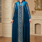 Elegant Winter Velvet Embroidered Abaya Thobe