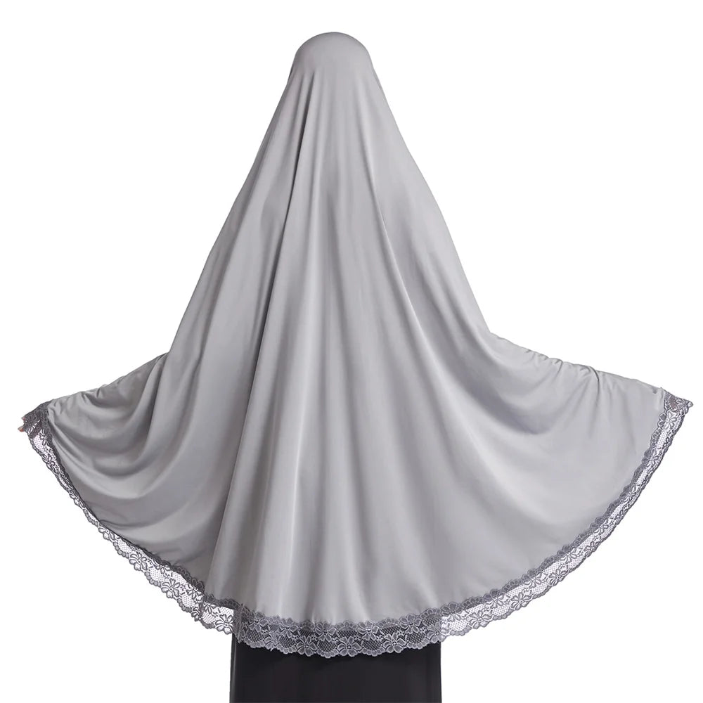 Long Khimar Eid Prayer Gown: Elegant Overhead Turban