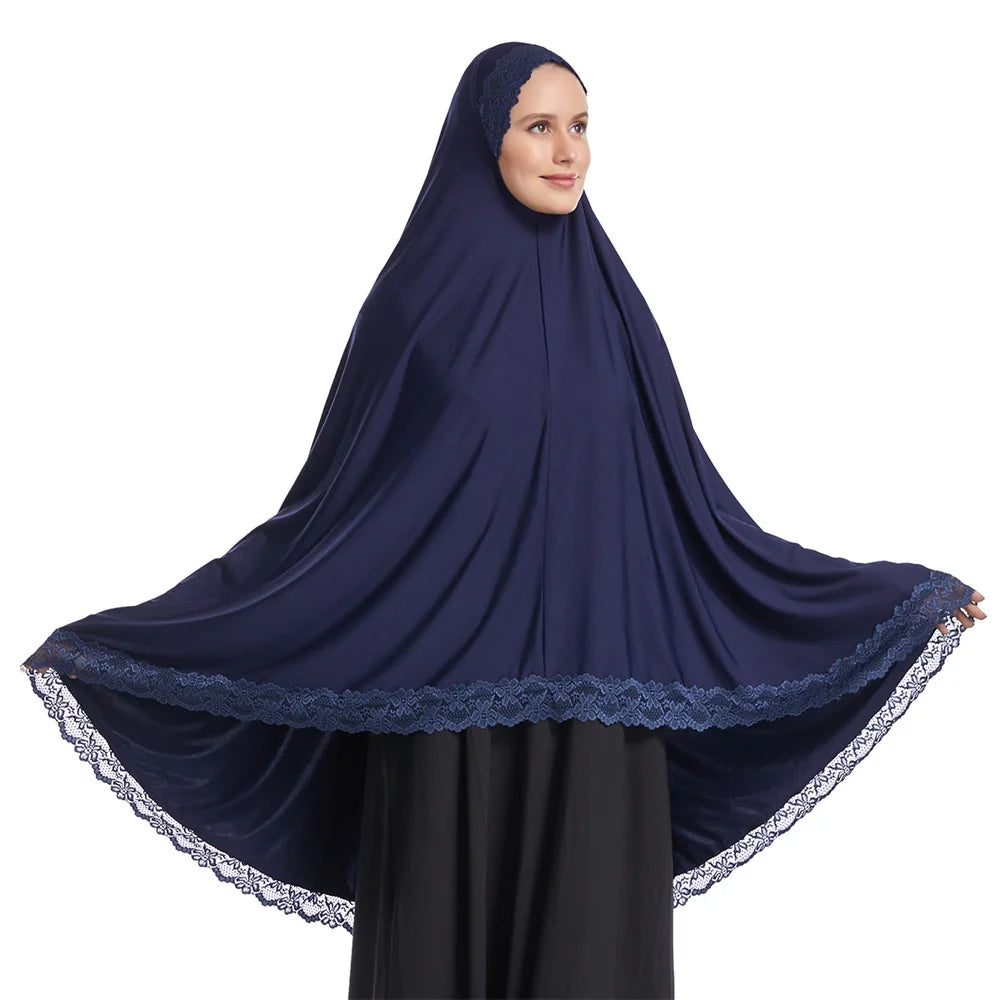 Long Khimar Eid Prayer Gown: Elegant Overhead Turban