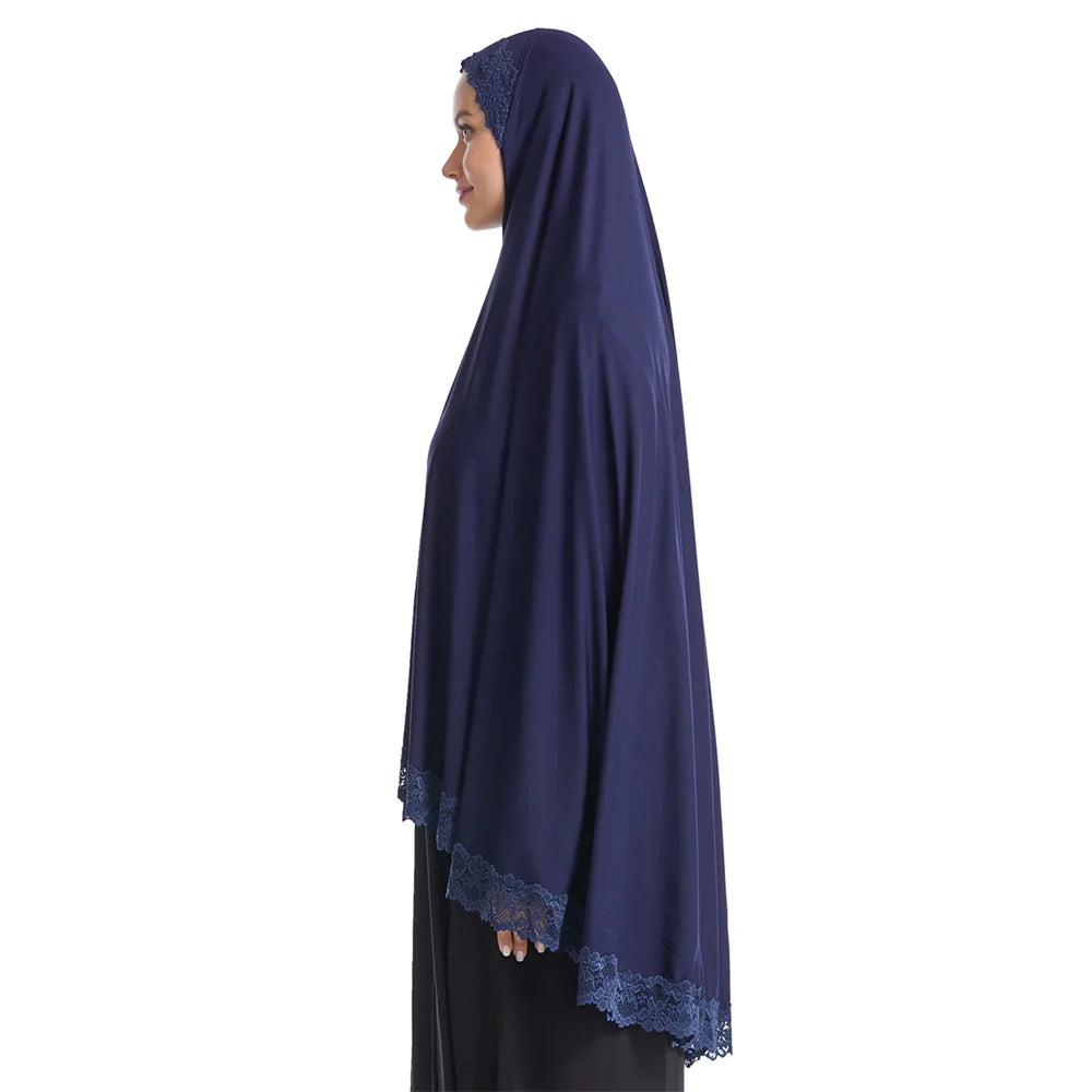 Long Khimar Eid Prayer Gown: Elegant Overhead Turban