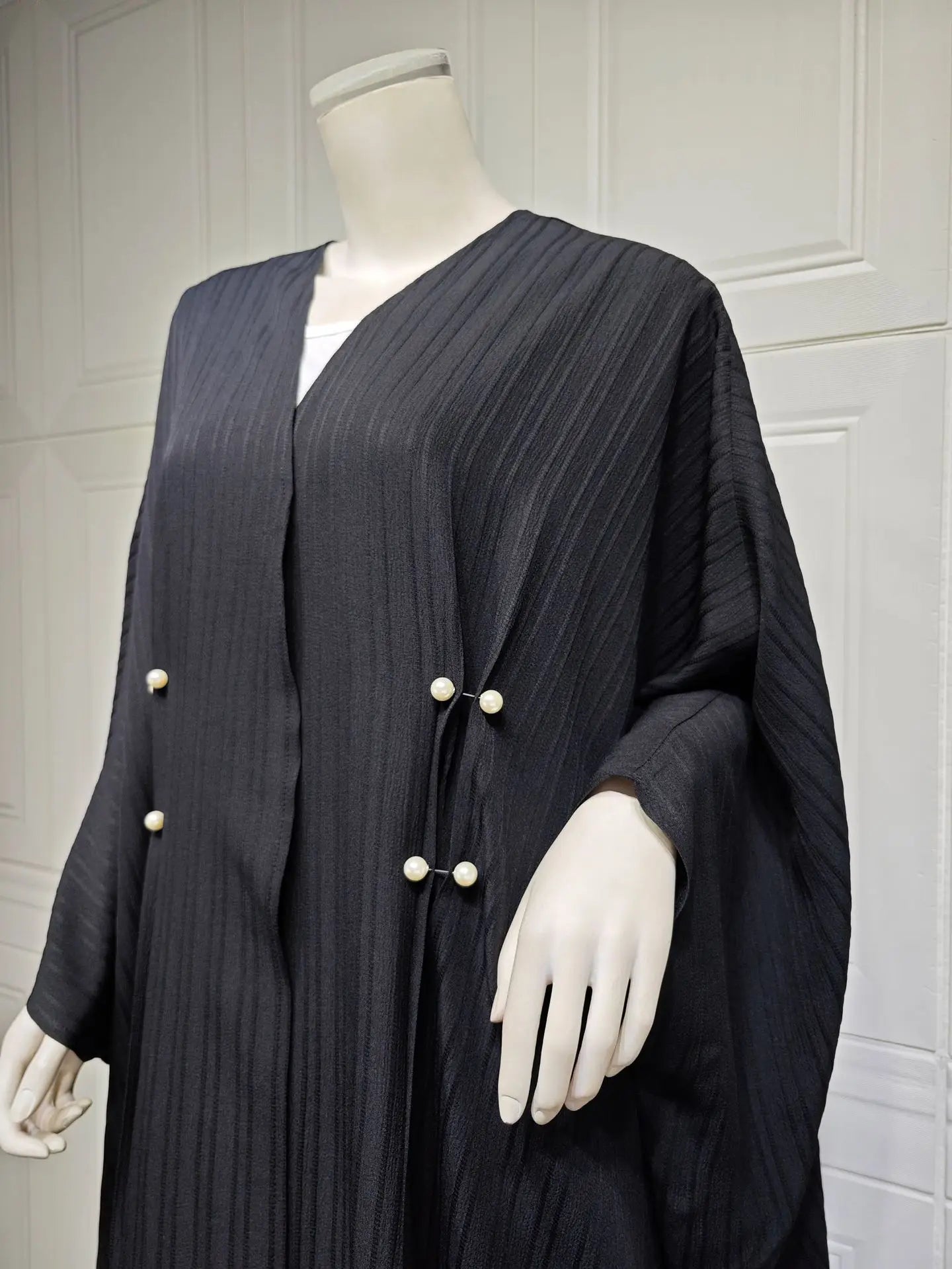 Striped Open Abaya :Casual & Turkish-Inspired