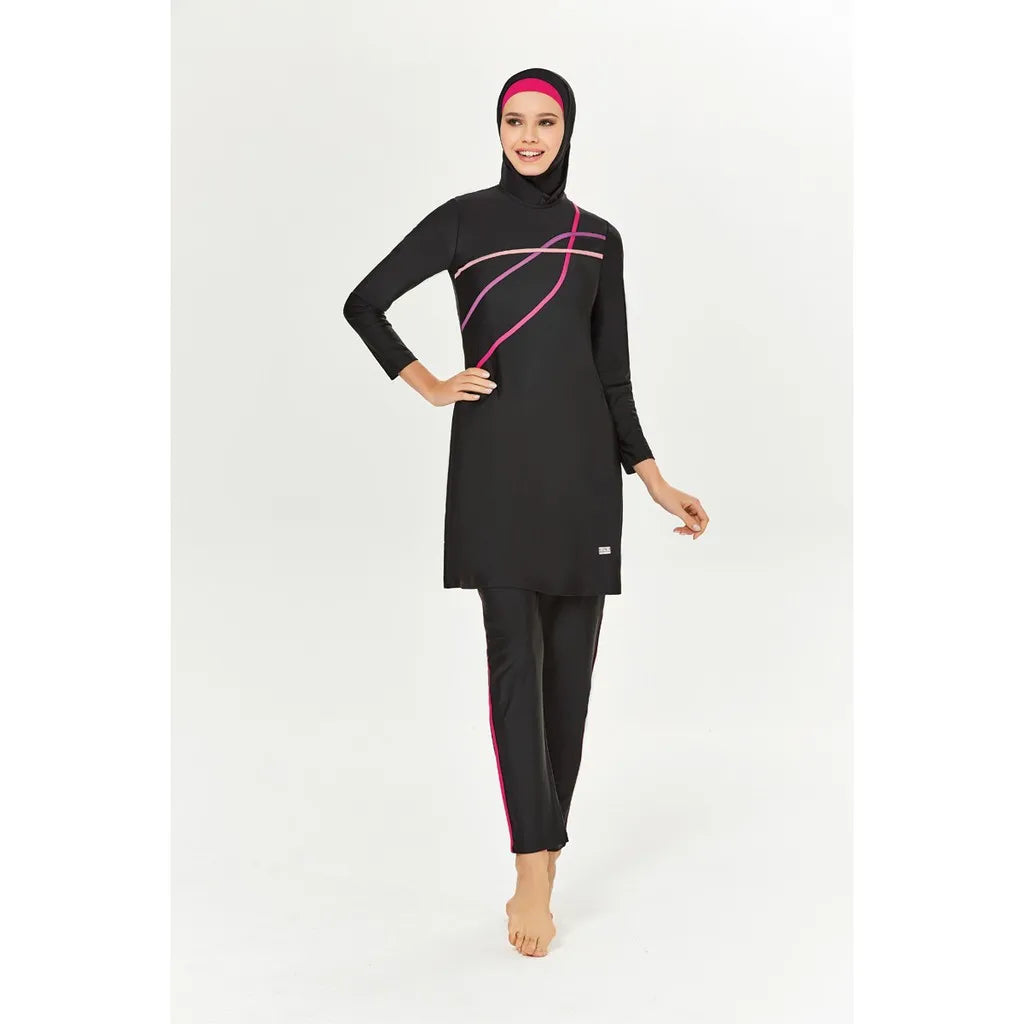 Modest Long Sleeve Burkini Swimwear with Hijab