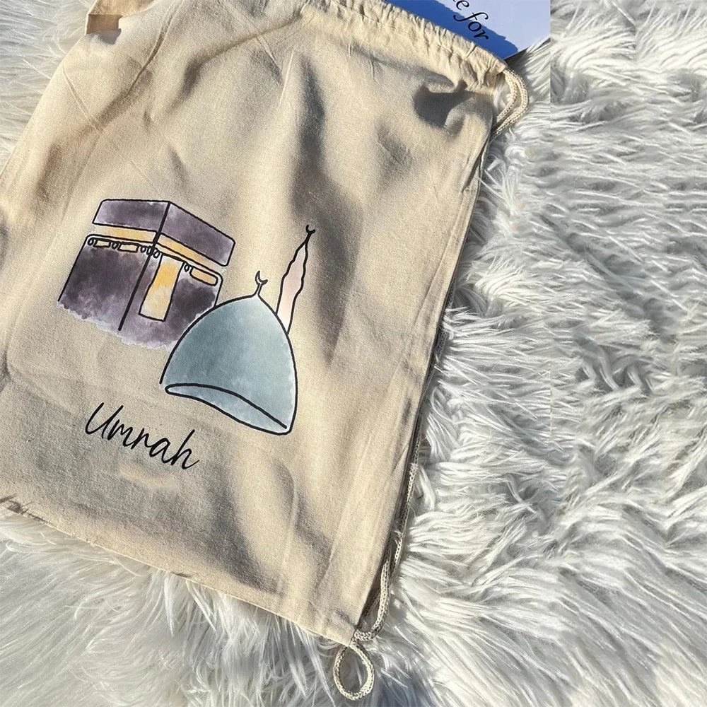 Umrah Mubarak Kaaba Drawstring Backpack