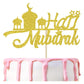 Umrah Mubarak Cake Topper – Gold Glitter Decor