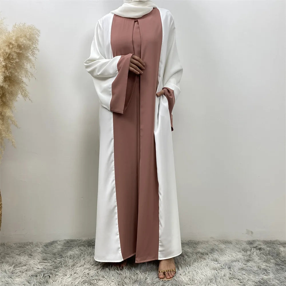 Dubai Contrast Abaya Set:  For Ramadan & Special Occasions