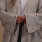 Heart Embellished Open Linen Abaya