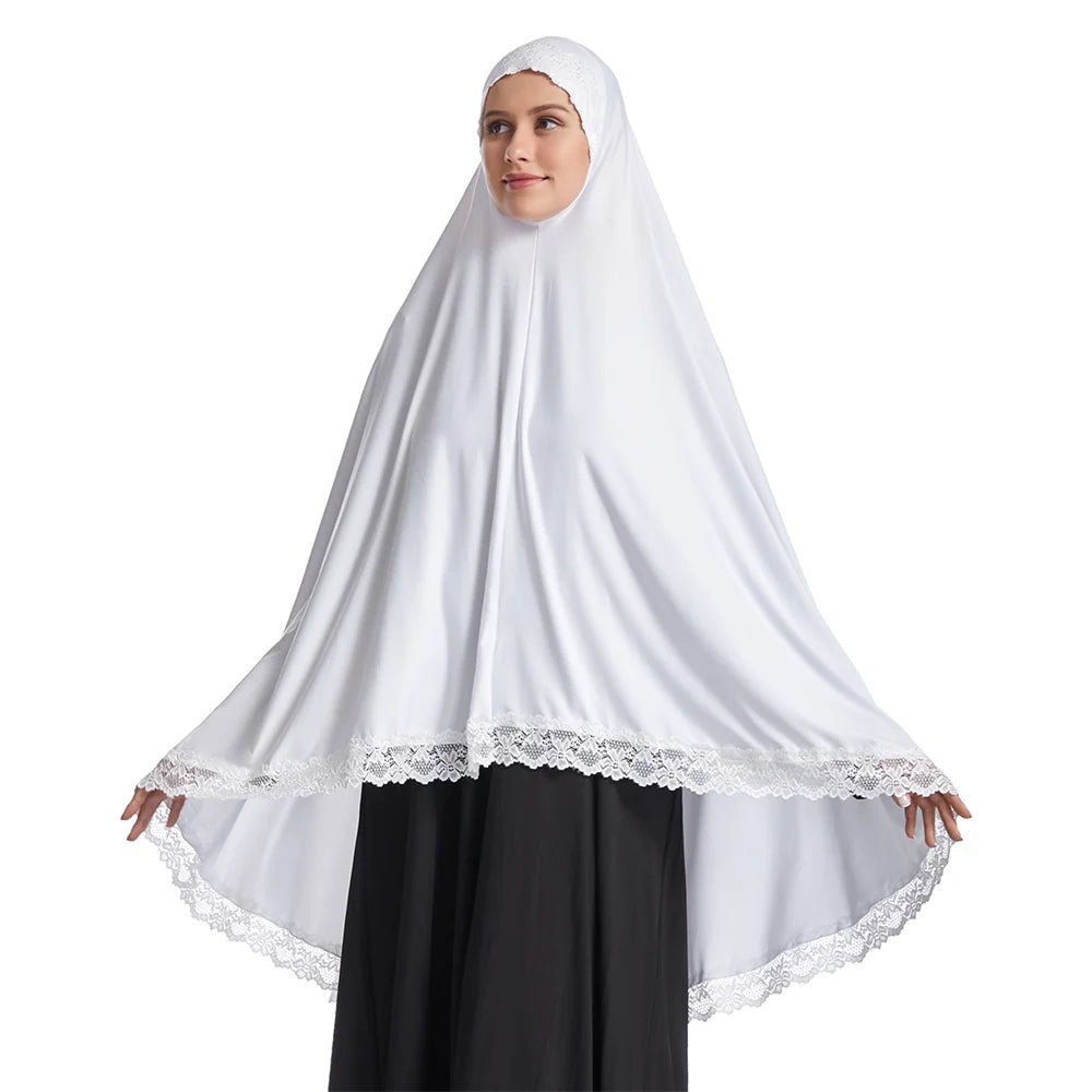 Long Khimar Eid Prayer Gown: Elegant Overhead Turban