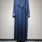 Moroccan-Inspired Floral Embroidery Open Abaya