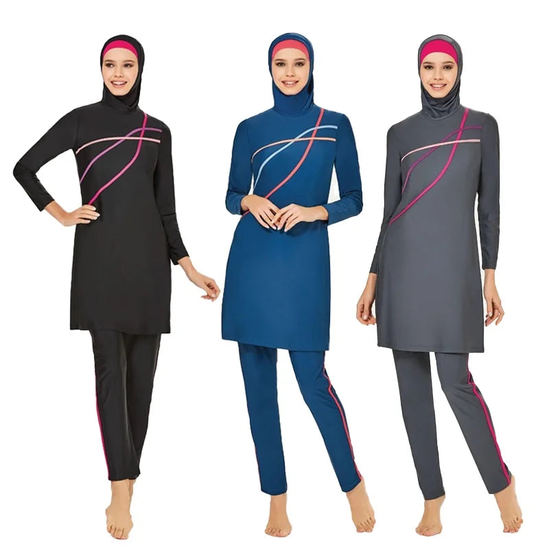 Modest Long Sleeve Burkini Swimwear with Hijab