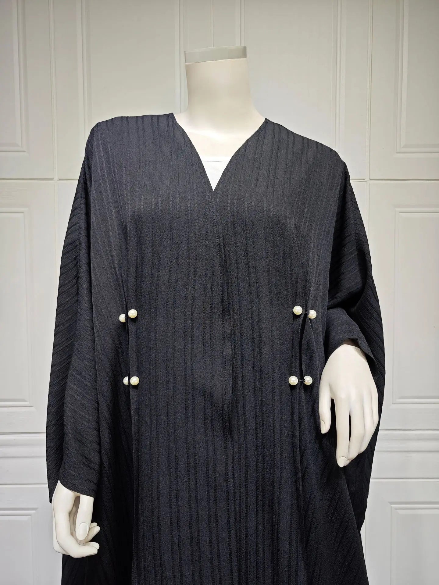 Striped Open Abaya :Casual & Turkish-Inspired