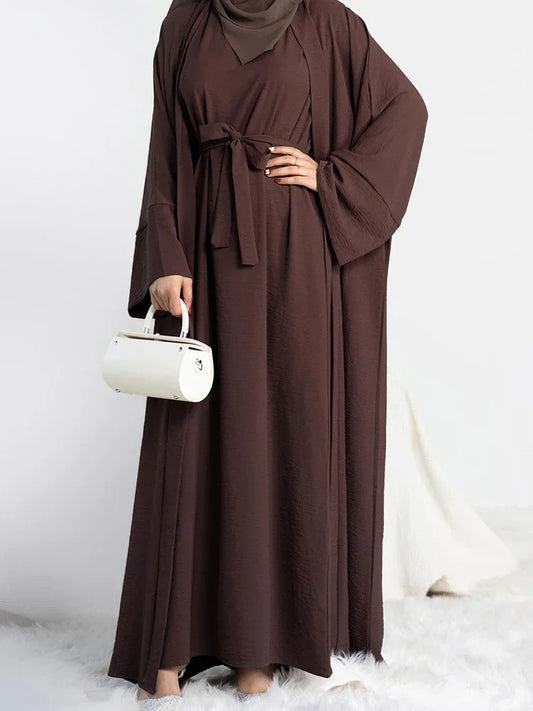 2 Piece Abaya Set Open Abayas for Women Dubai