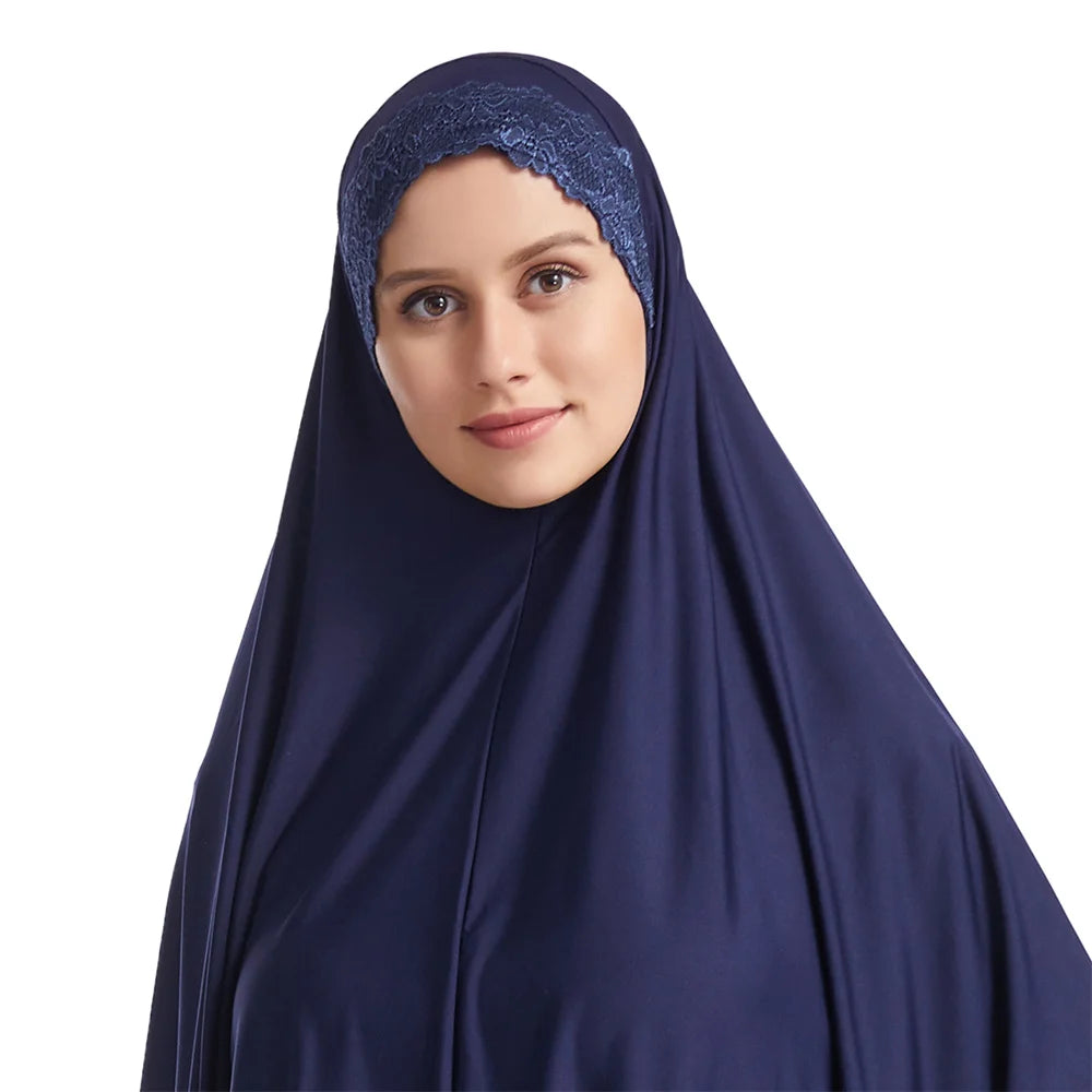 Long Khimar Eid Prayer Gown: Elegant Overhead Turban