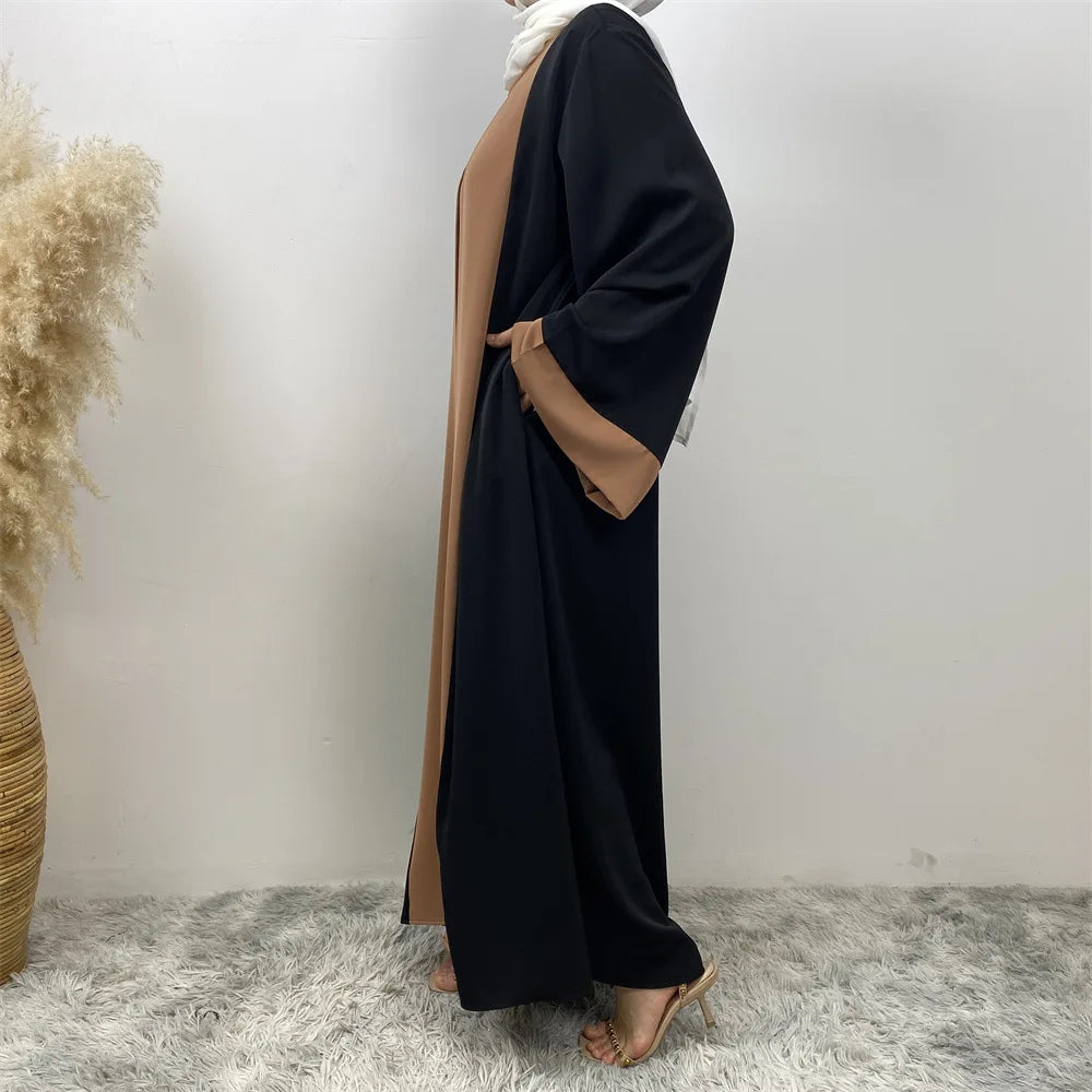 Dubai Contrast Abaya Set:  For Ramadan & Special Occasions